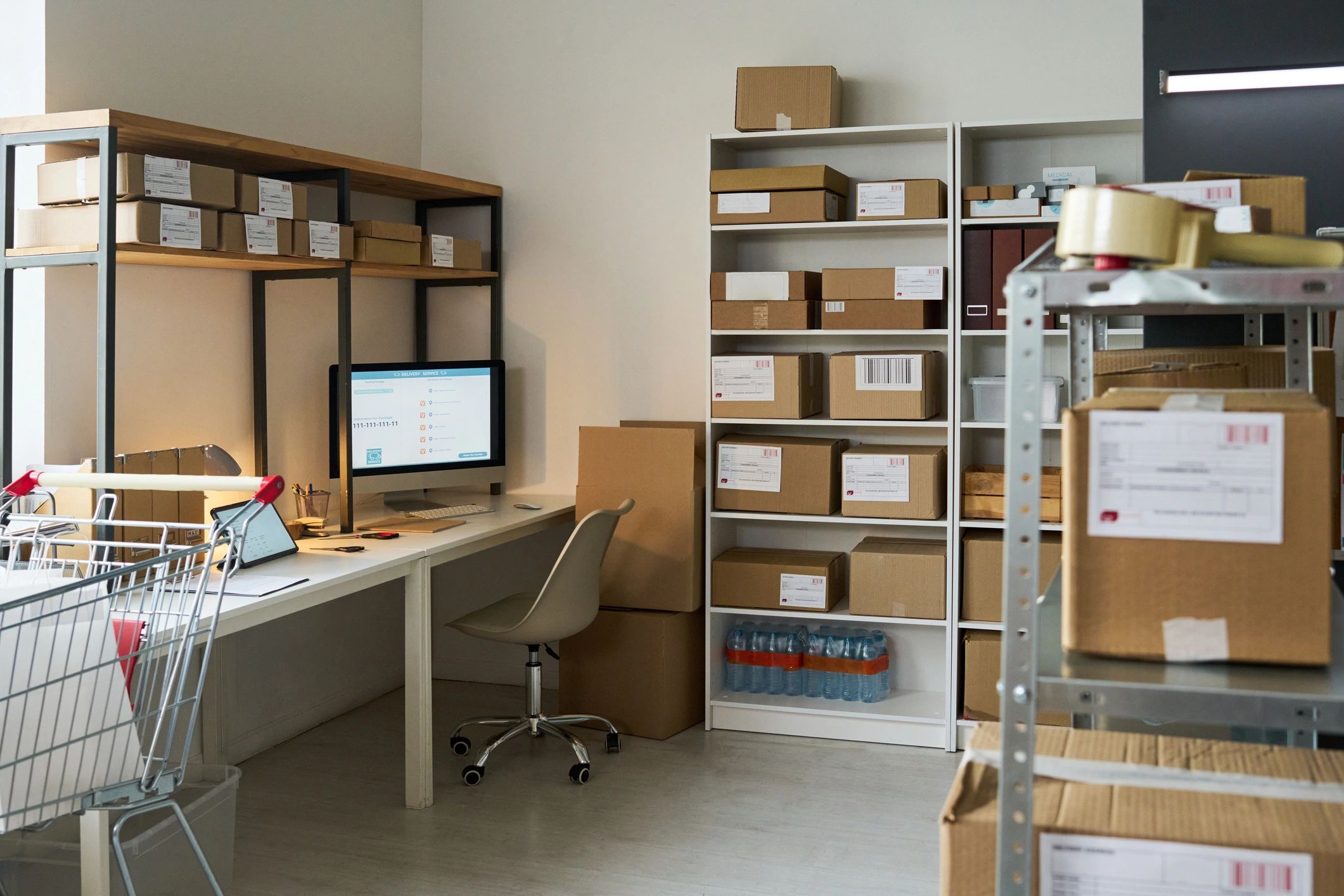 Packed shipping boxes representing custom packaging workflows